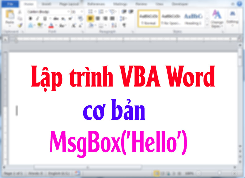 Khóa học lập trình VBA Word